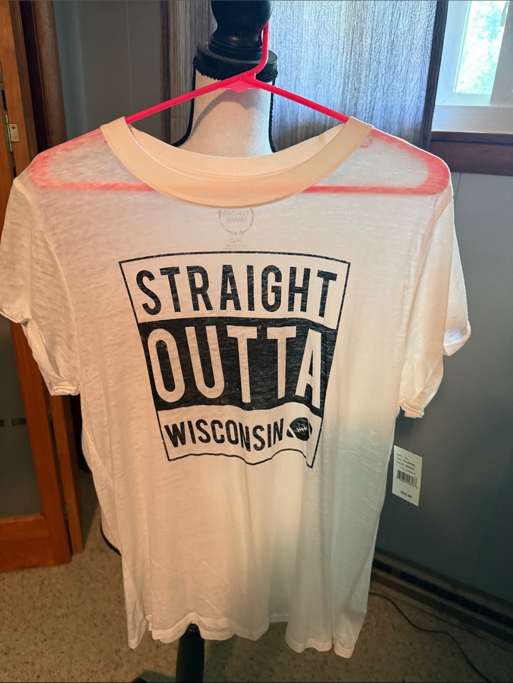 Straight Outta Wisconsin White Graphic Tee - Women